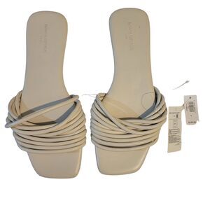 Banana Republic Twisted strappy leather beige sandals womens size 8